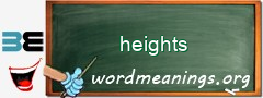 WordMeaning blackboard for heights